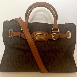 Michael Kors Brown PVC East West Hamilton Satchel Handbag